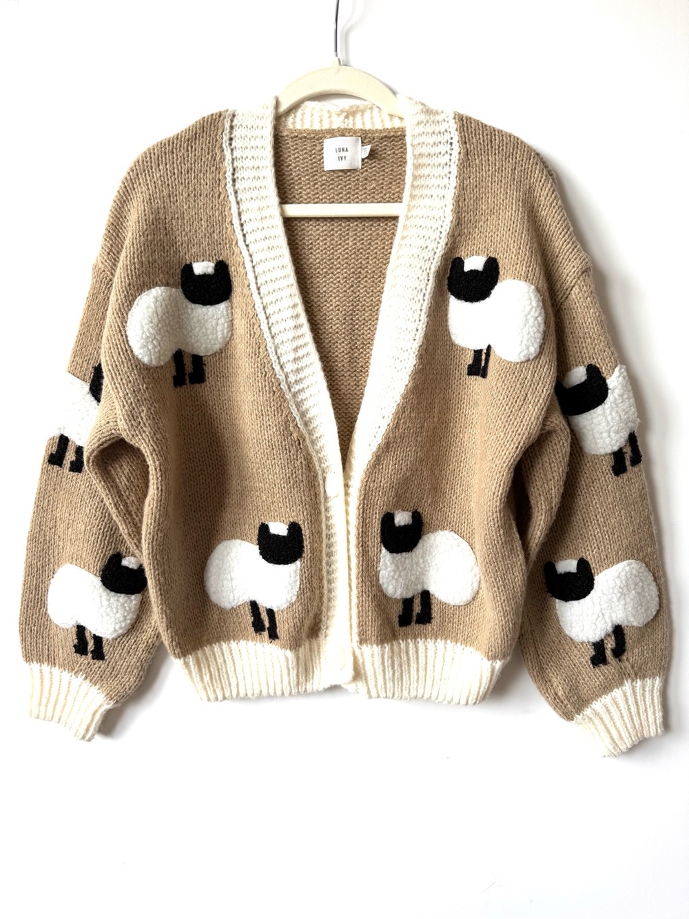 Luna Ivy novelty sheep cardigan sweater